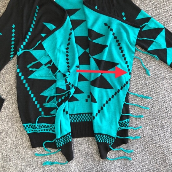 Pink Cattlelac open front fringe cardigan size small - Picture 6 of 12